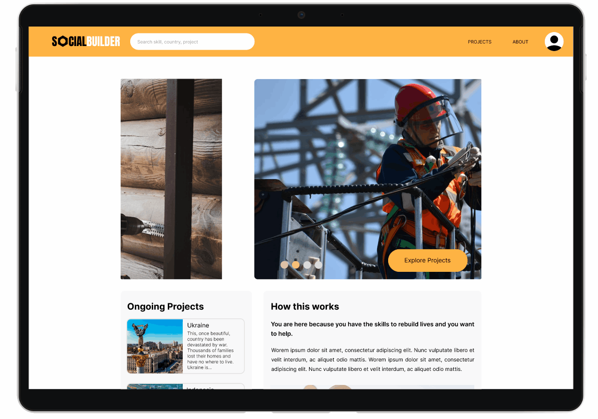 Social Builder High Fidelity Website Protype.gif