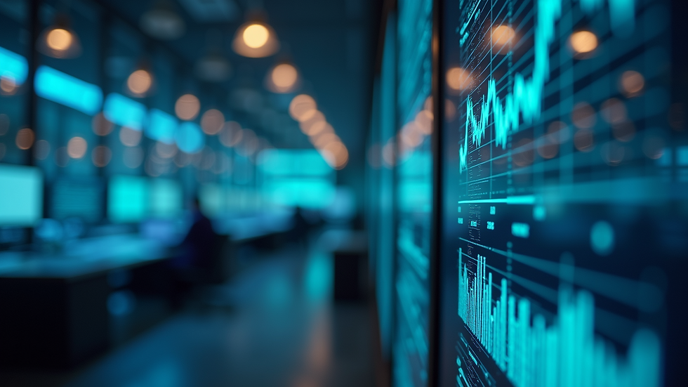 Wide angle view of a data analytics board