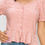 Thumbnail: Peplum Eyelet Puff Sleeve Top