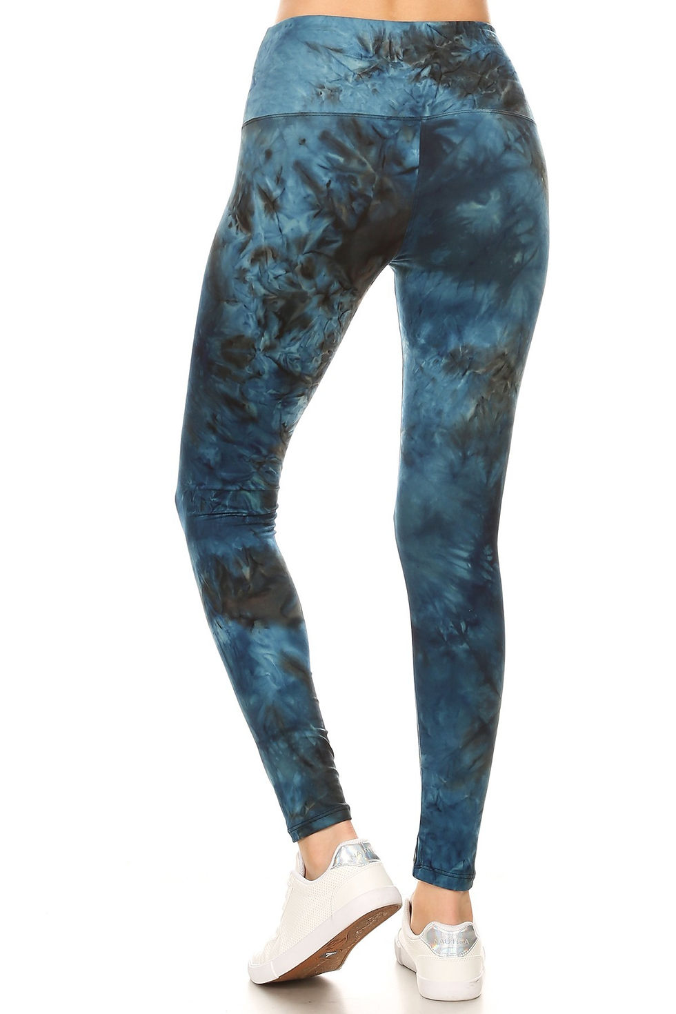Thumbnail: 5-inch Long Yoga Style Banded Lined Tie Dye Printed Knit Legging With High W...