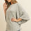 Thumbnail: Boat Neck Bell Sleeve Solid Hacci Brushed Top