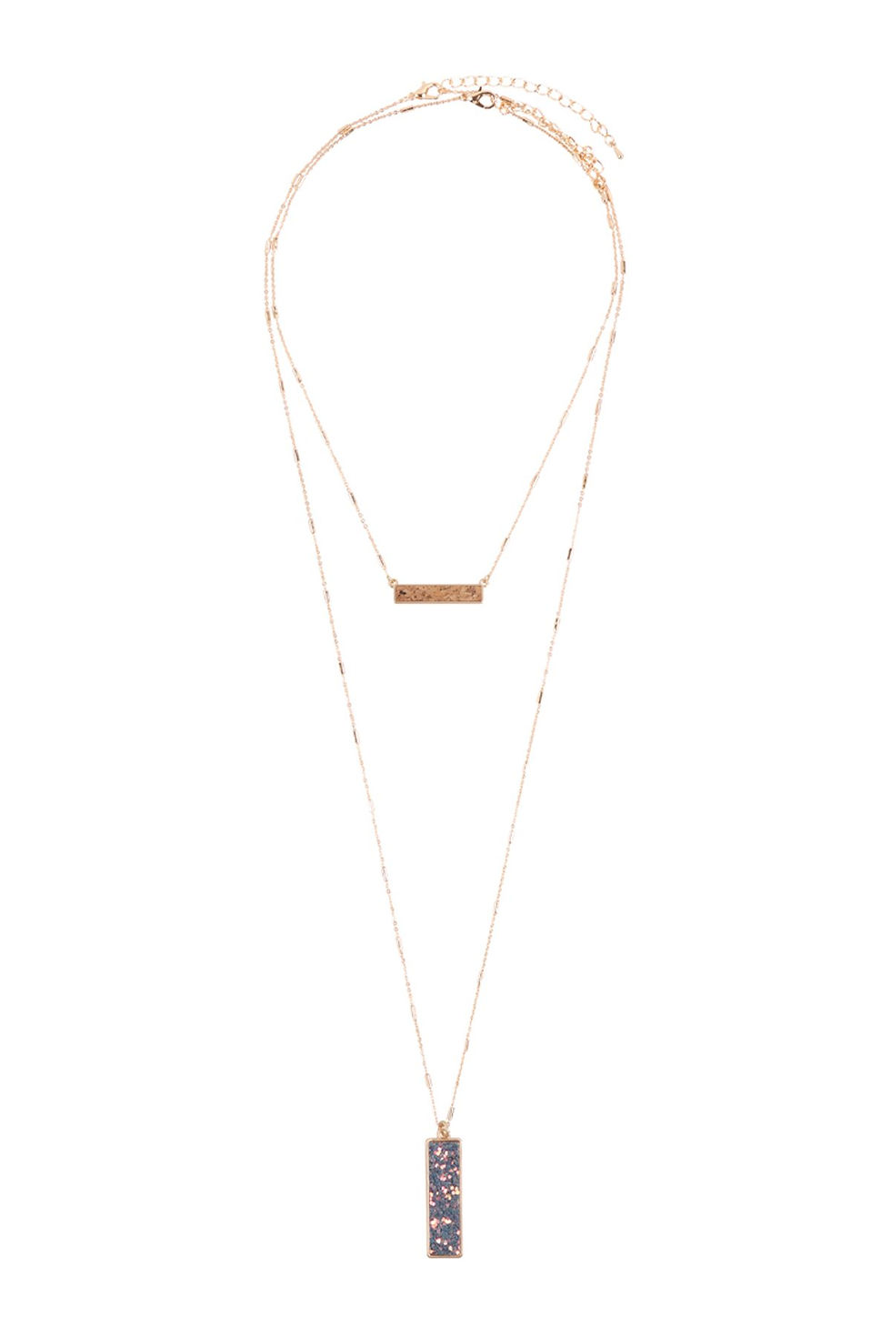 Thumbnail: Sequin Glitter Bar Pendant Necklace