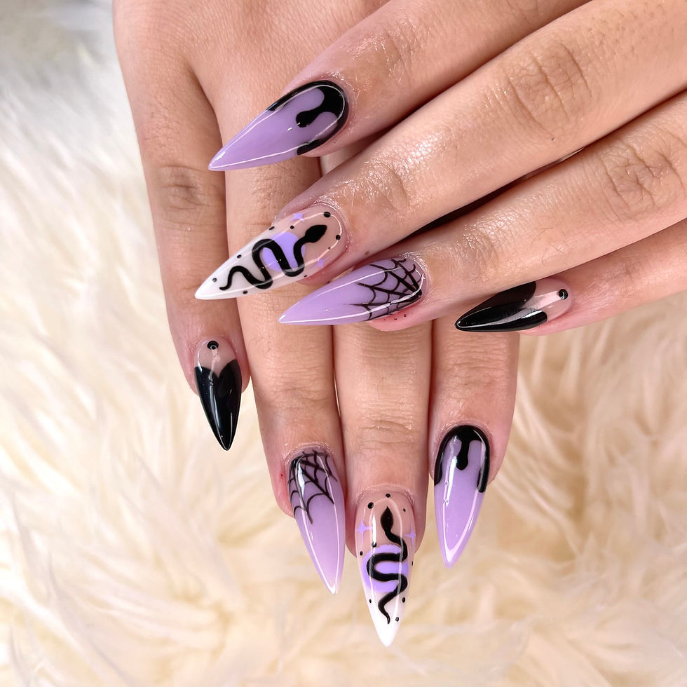 Acrylic nail with halloween design