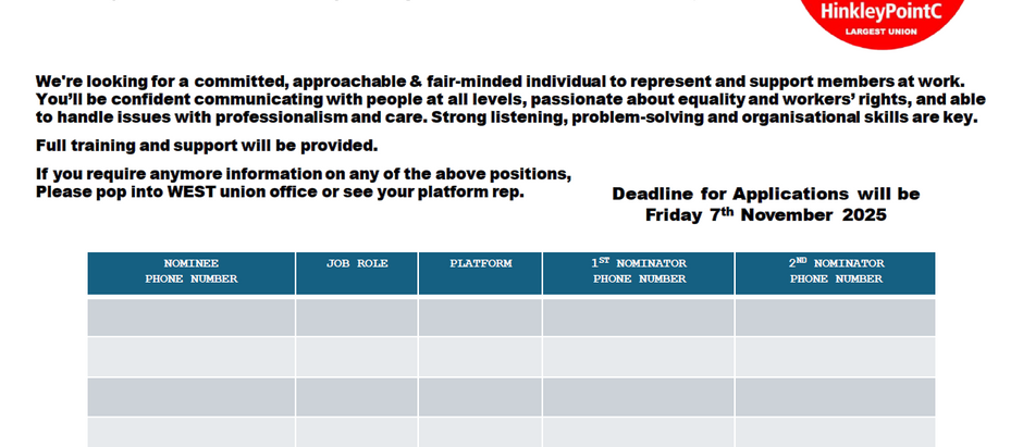Unite Steward Vacancy – Final Call!
