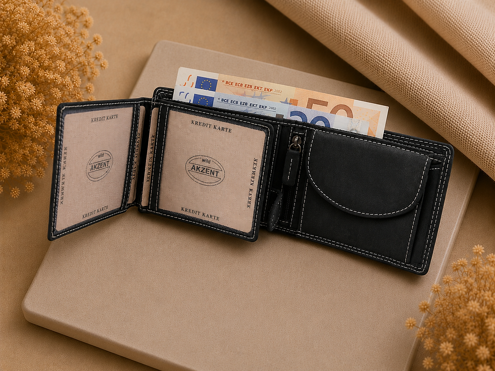 Miniature : Portefeuille homme Akzent marron clair 12 x 9 cm