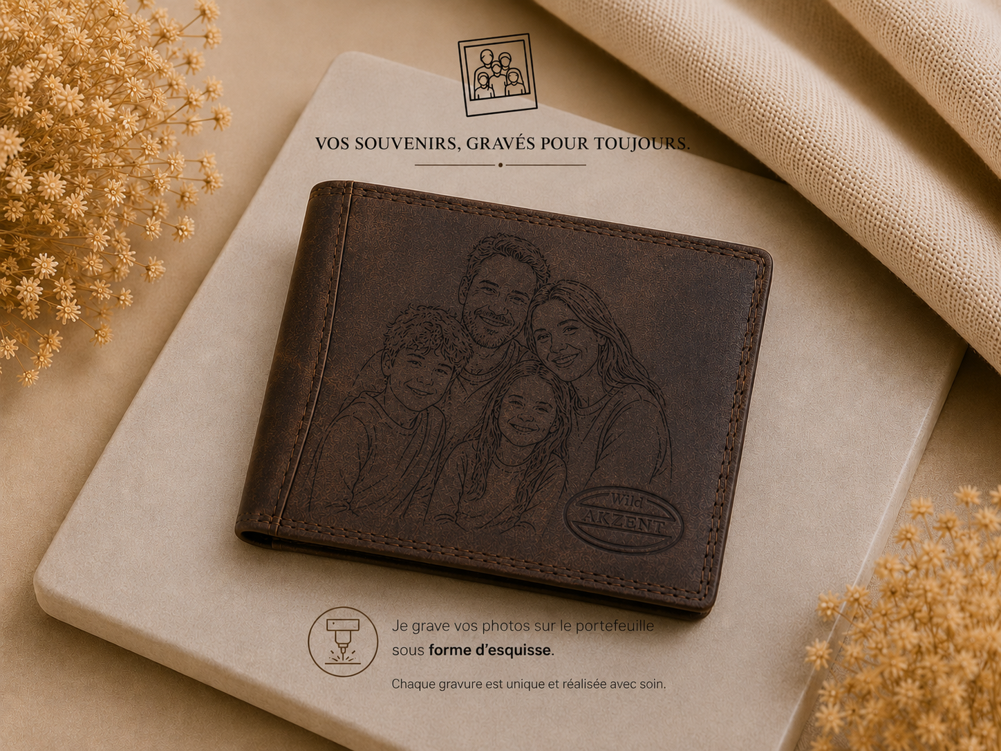Portefeuille homme Akzent en cuir véritable 12x10cm
