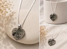 Pendentif cœur personnalisé avec photo gravée
