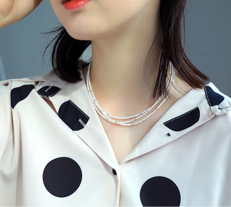 Thumbnail: Triple Pearl Choker Necklace & Bracelet Set