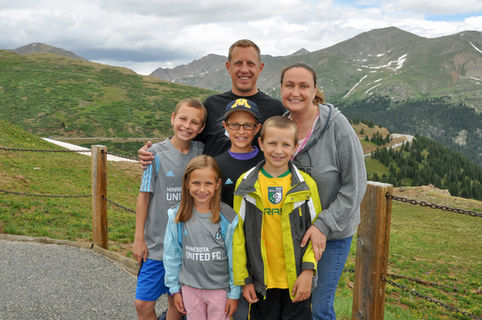 Jason Hedstrand's family on 2017 road trip to Arches, Bryce, and Zion National Parks in Colorado on the top of Independence Pass