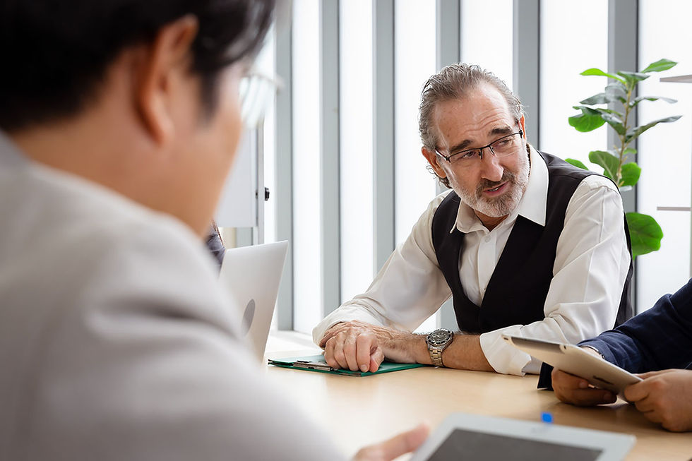 Professional team collaborating in a business meeting