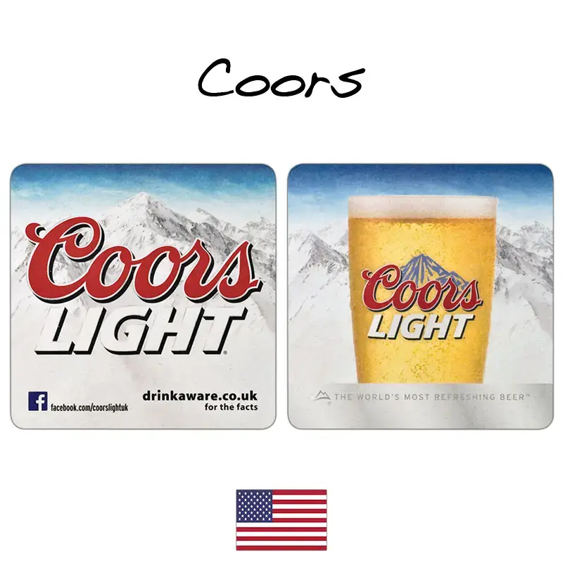 Coors Light Beer Beermats / Coasters / Beer Mats