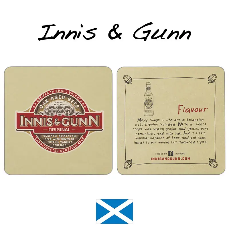 Innis & Gunn Edinburgh Scotland Oak Aged Beer Beermats / Coasters / Beer Mats