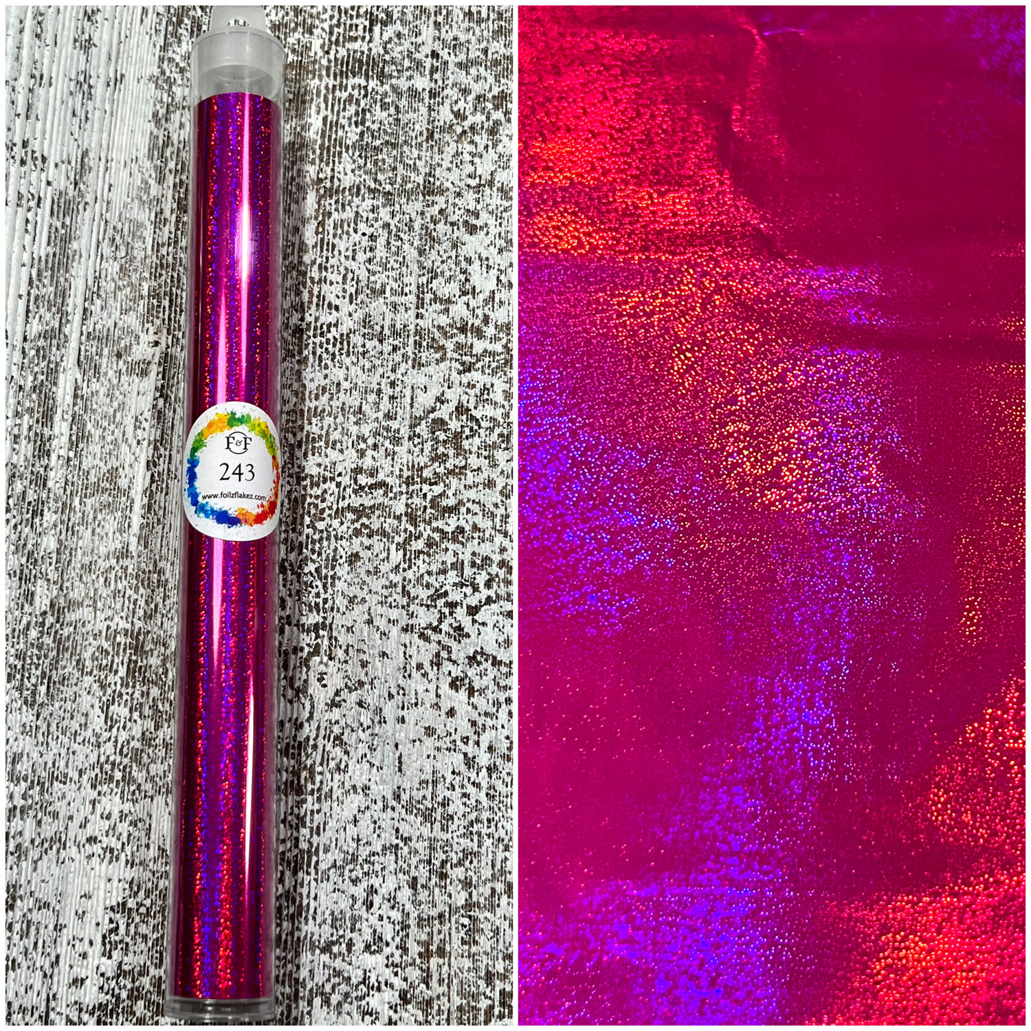 Wide foil sheet # 243 Hot Pink Holographic