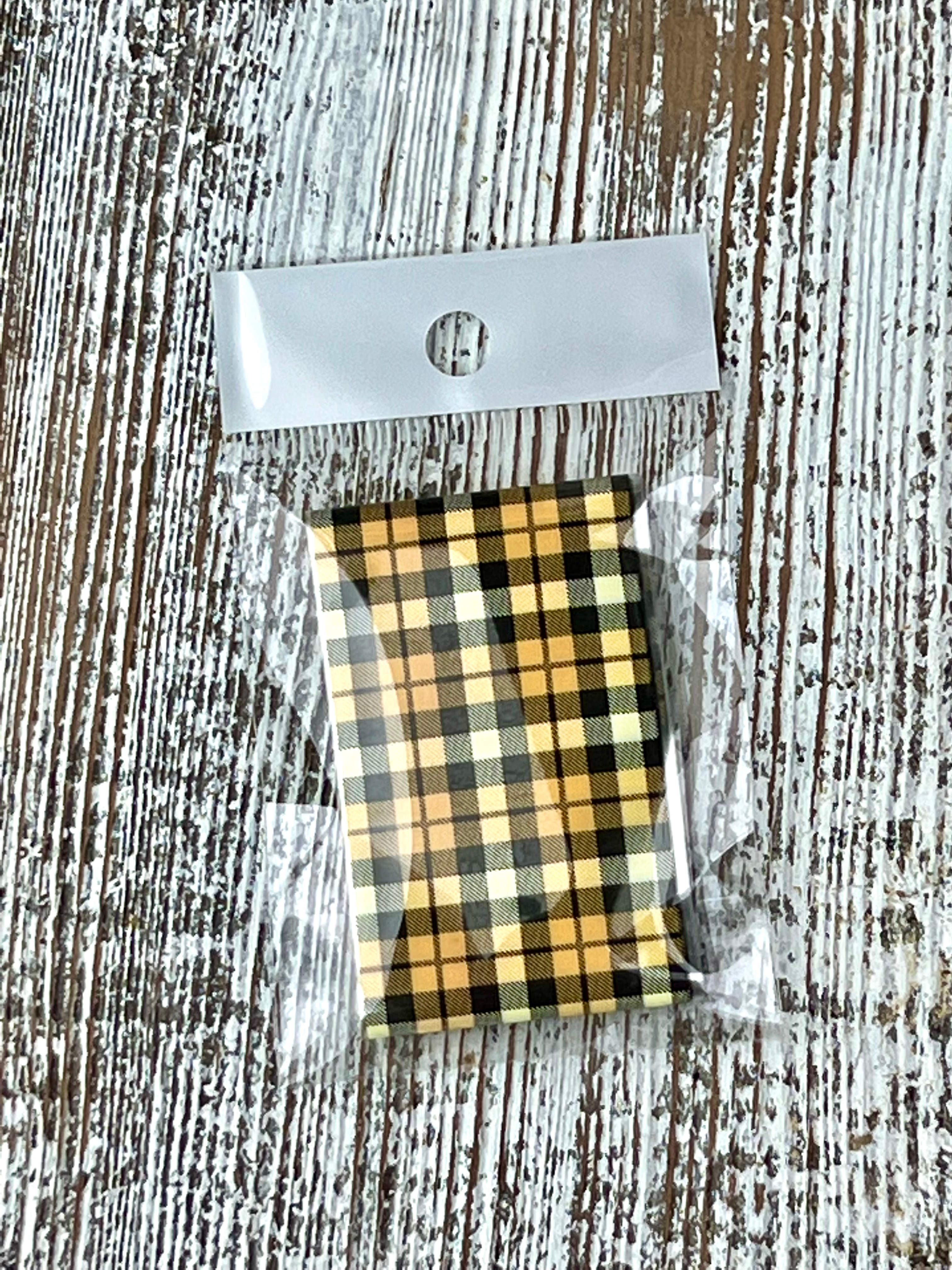 Transfer foil strips-Mustard Yellow plaid #114