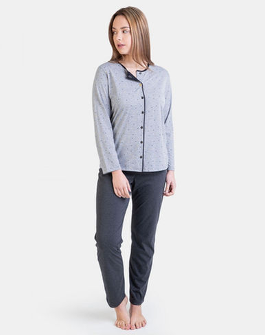 massana, pijama, dona, qualitat, noia, señora, obert, botons, modern, estrelles