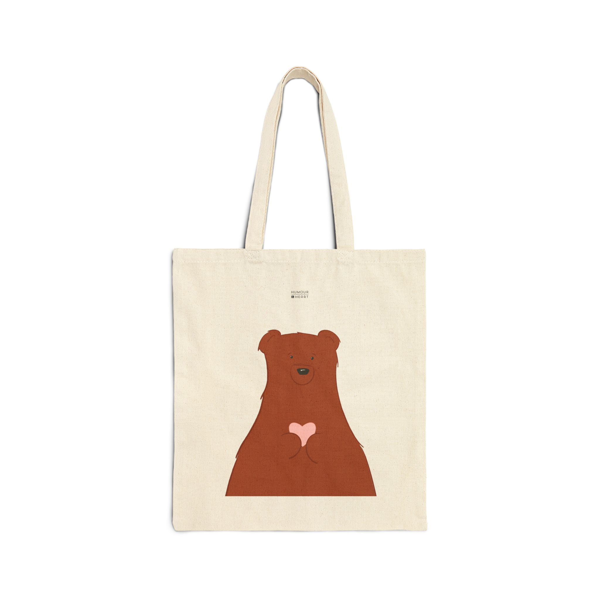 Love Bear Canvas Tote Bag — Cute Eco-Friendly Tote