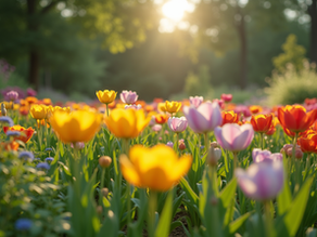 A thriving garden bed showcasing a variety of plants