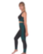 Thumbnail: Trois Seamless Leggings & Sports Top 2 Set - Black With Teal Blue