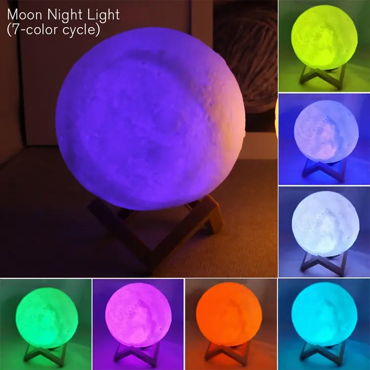 Thumbnail: Book Light LED Moon Light Galaxy Light, Moon Night Light, Girl, Boy, Child