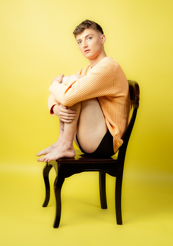 Feminine Pose Yellow Background 