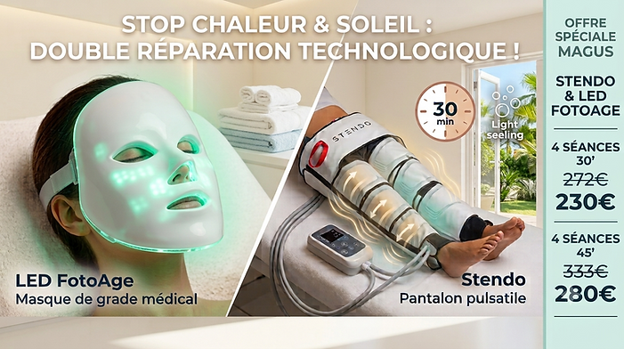 Stendo et Leds FotoAge pour faire face au trop plein de soleil et de chaleur, chez Magus, Roquefort les Pins