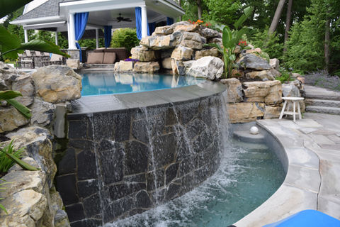 back yard landscaping idea bergen county new jersey pool design