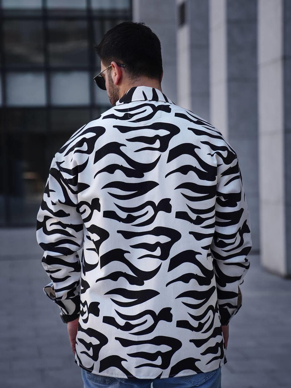 Küçük resim: Desenli Gabardin Oversize Gömlek