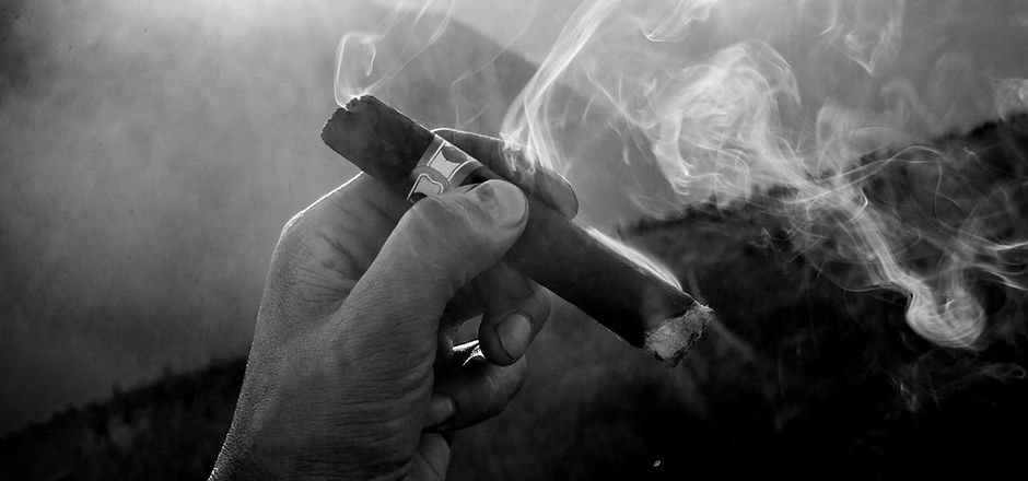smoke coming from cigar