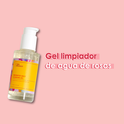 Gel limpiador de agua de rosas