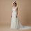 Thumbnail: White georgette bridal gown with train