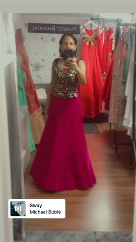 Thumbnail: Velvet skirt and top set