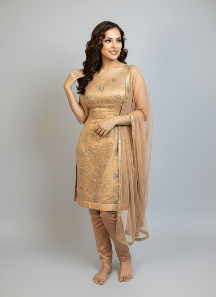 Thumbnail: Indian kameez pajami sequined suit