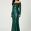 Thumbnail: Green stretch sequin gown
