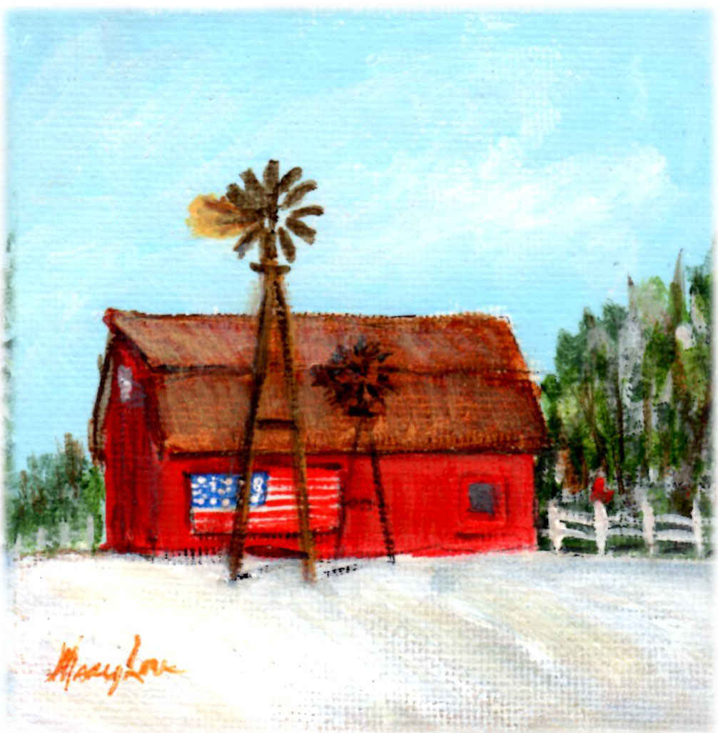 Flag Barn and Windmill