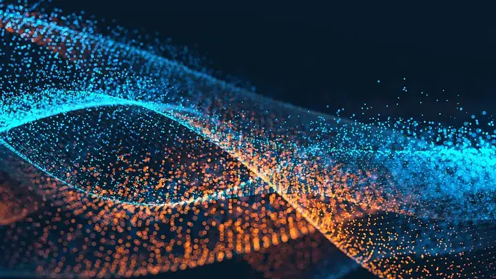 This image is an abstract representation of a complex, interconnected system. The flowing, wavy lines of glowing particles—one blue and one orange—against a dark background likely symbolize the streams of data and signals from an extensive network of cameras. The title, "Smart City Surveillance: Singapore’s Camera System Stands as a Potent Deterrent," suggests that this visual is a metaphor for a high-tech, unified surveillance system. It represents the digital infrastructure that provides constant monitoring and acts as a powerful deterrent against crime and security threats within an urban environment