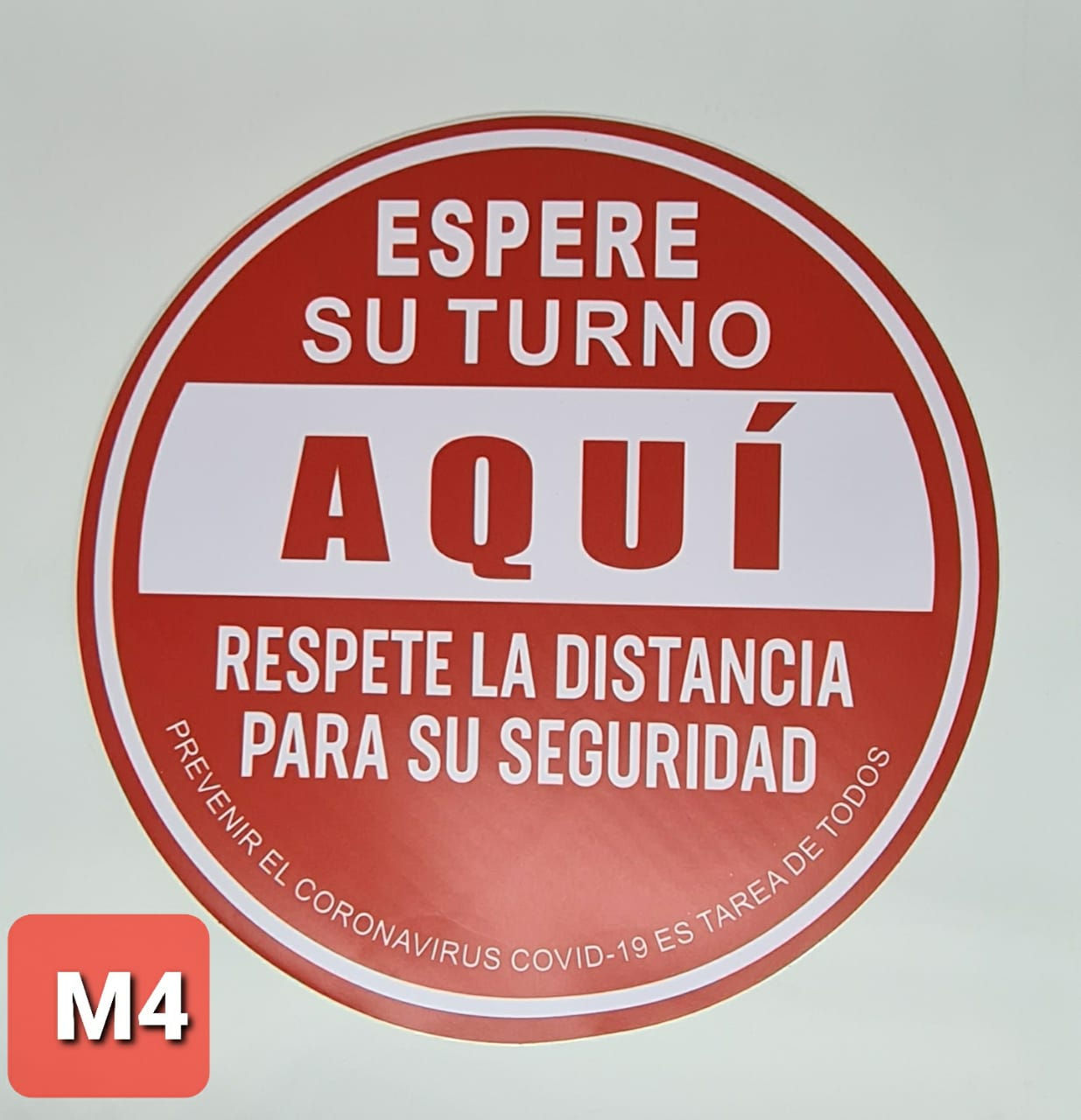 5 Autodhesivos Rojos 30cms para el piso