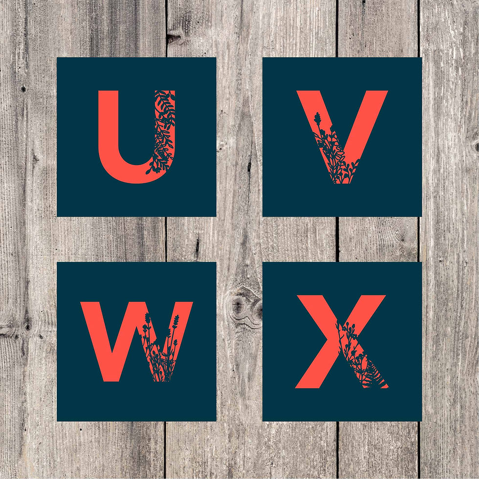 Thumbnail: Personalised Floral Letter Dark Teal Card