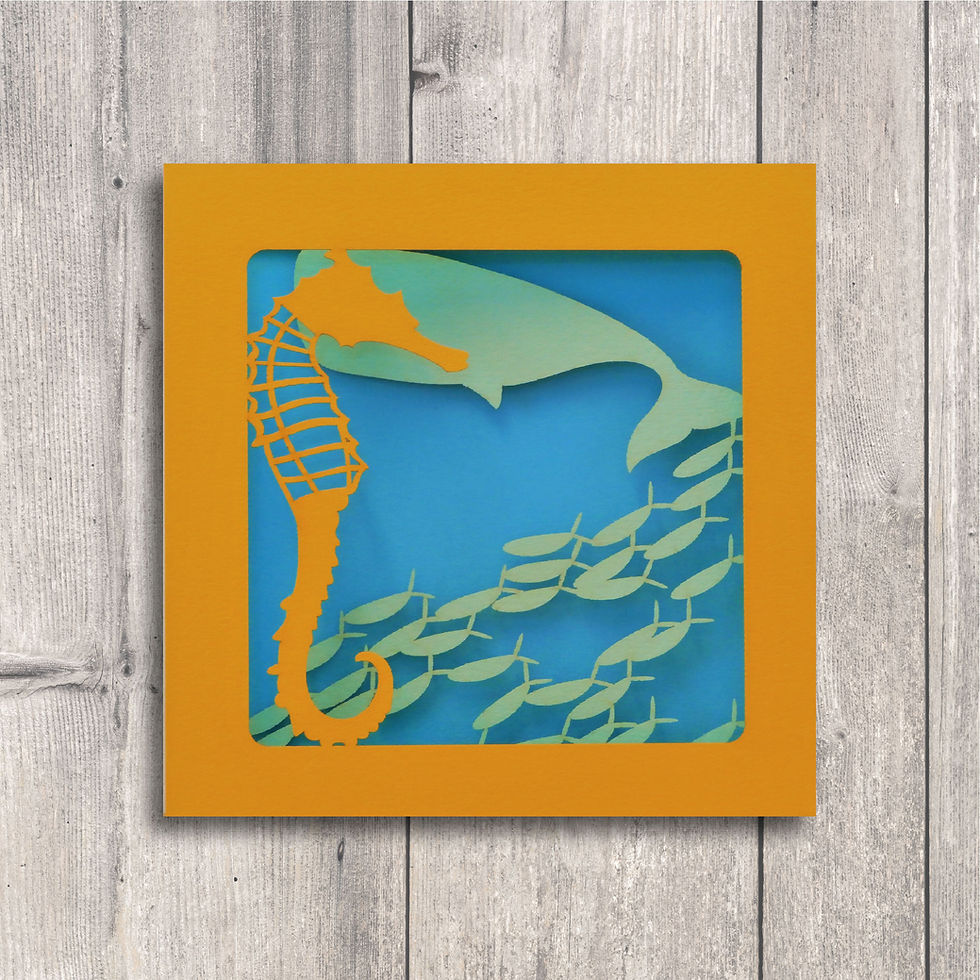 Concertina Cards: Seahorse