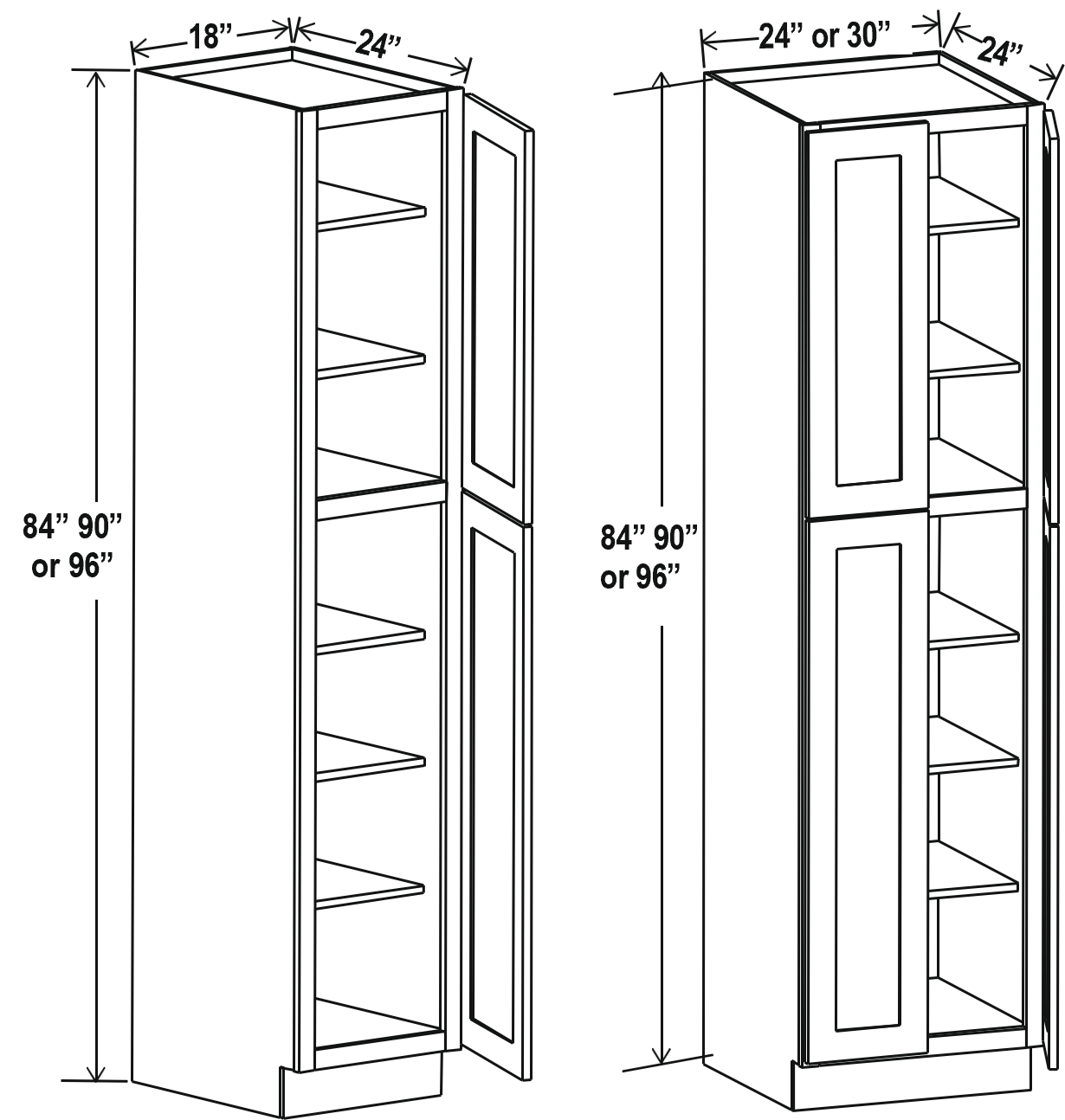 Navy Blue Utility Pantry 84H