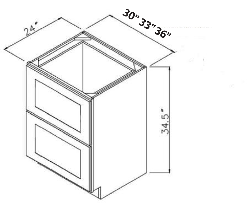 Aston Green Base Cabinet Two Drawer