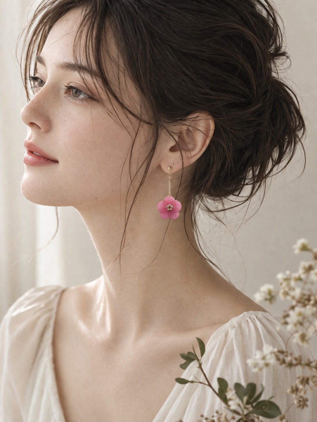 Boucles d’oreilles fleur sakura – bijou japonais délicat en résine | coco.H