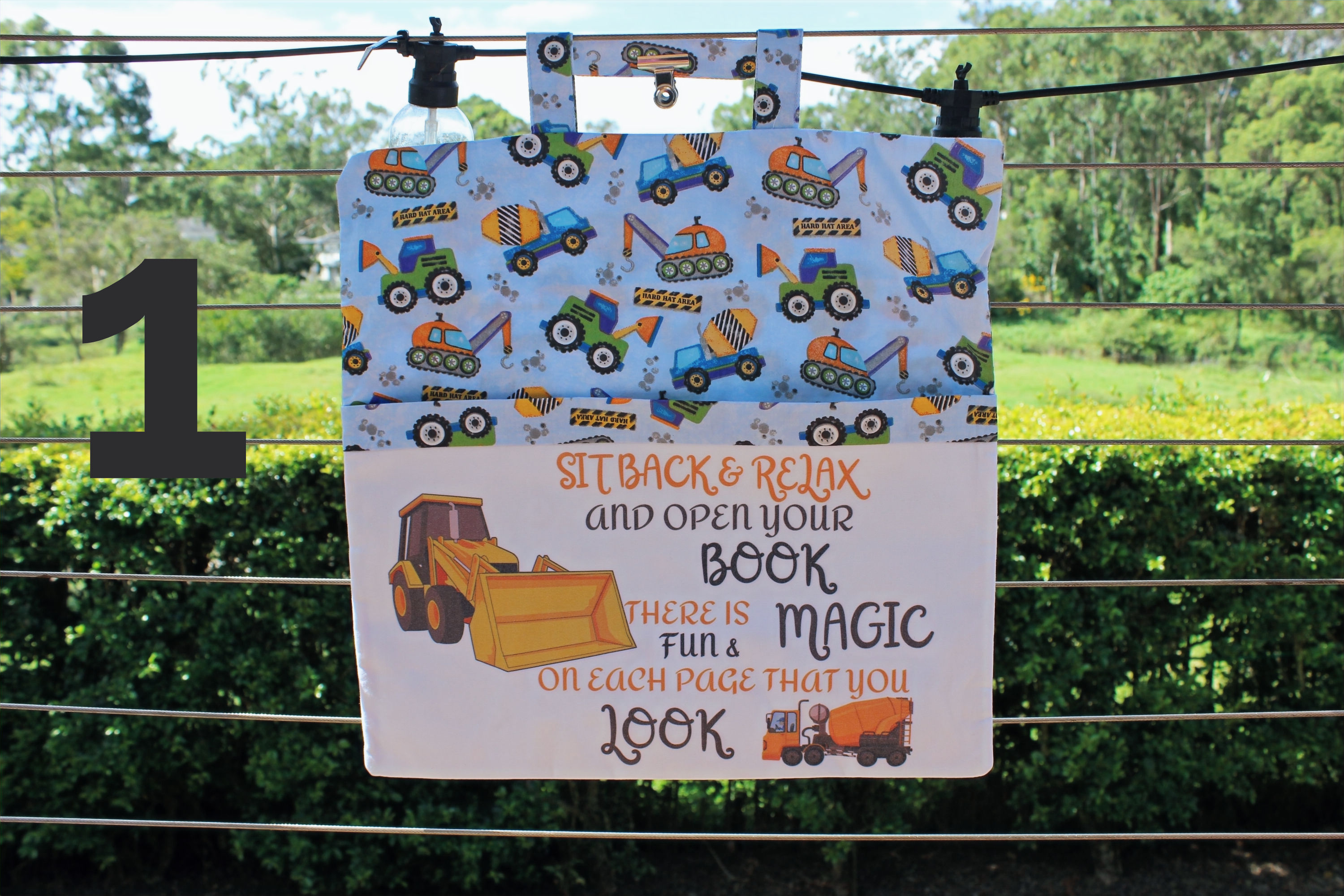 Blue Trucks Reading Pillow