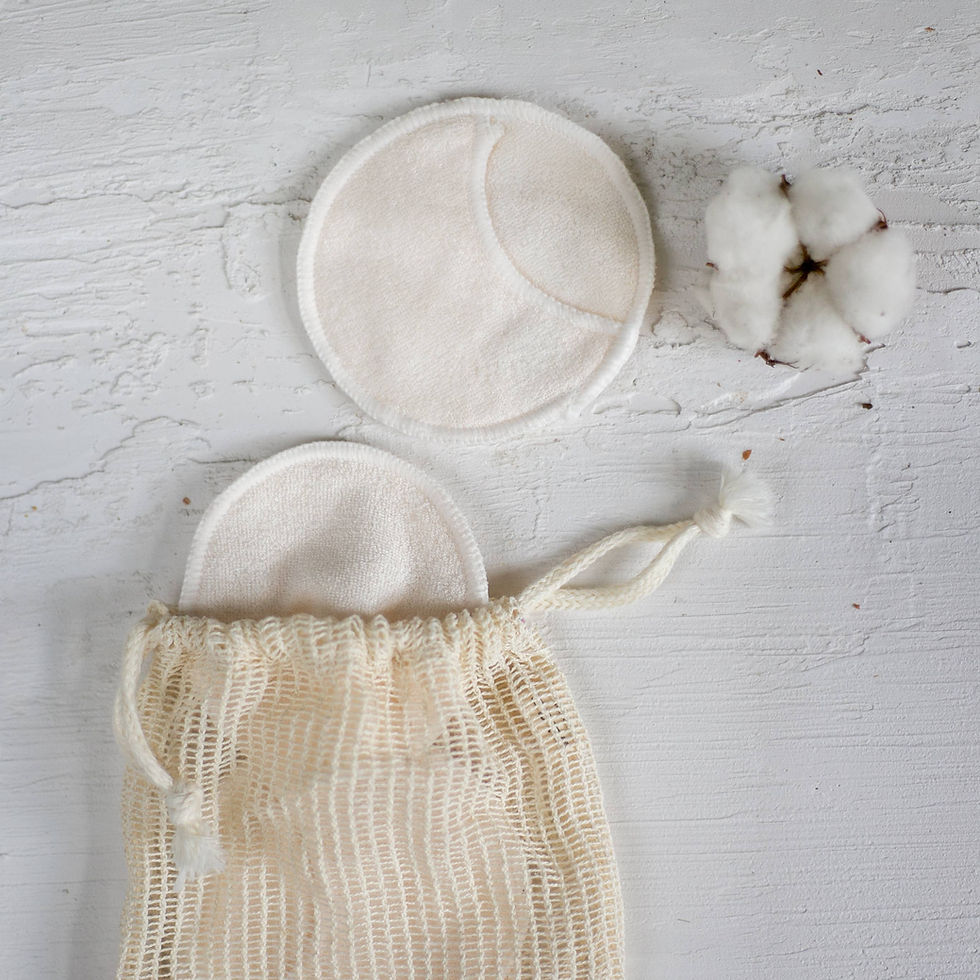 Thumbnail: Reusable Bamboo Facial Pads x 4 & Wash Bag