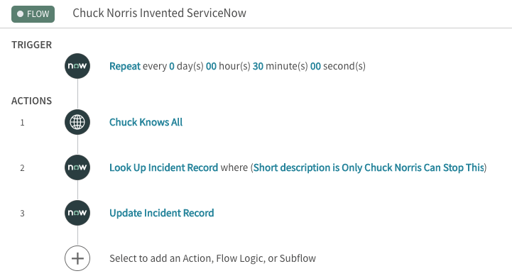 ServiceNow example workflow screenshot