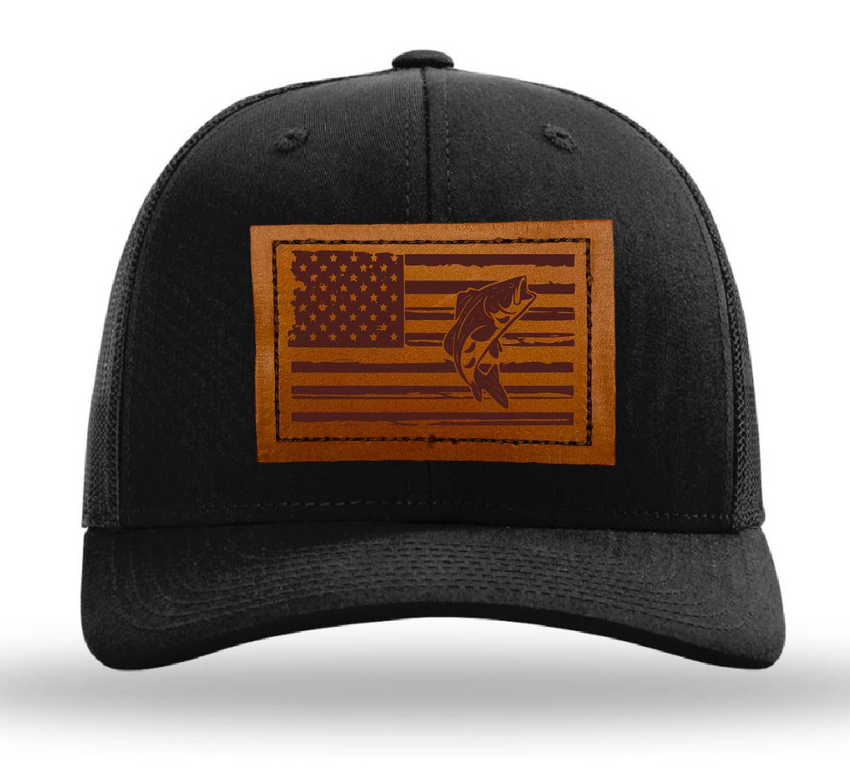 Fishing Flag Leather Patch Hat $25.00-$30.00