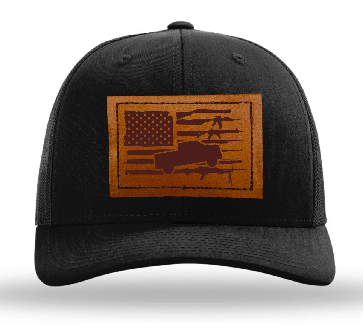 Trucks and Guns Flag Leather Patch Hat $25.00-$30.00