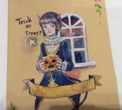 男子魔女抽獎品(水彩插畫筆記本)