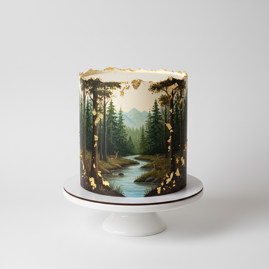 Gilded Landscape Cake