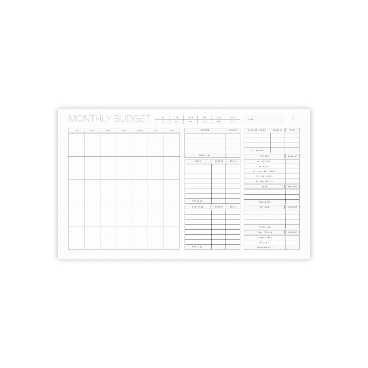 Monthly Budget Post-it® Note Pads 