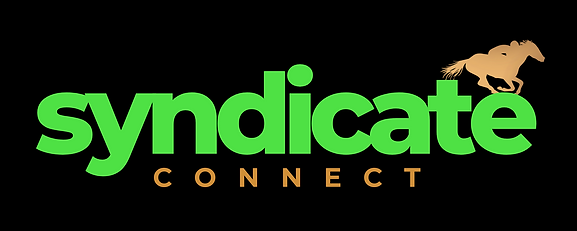 Text Syndicate Connect with Gold Horse Icon